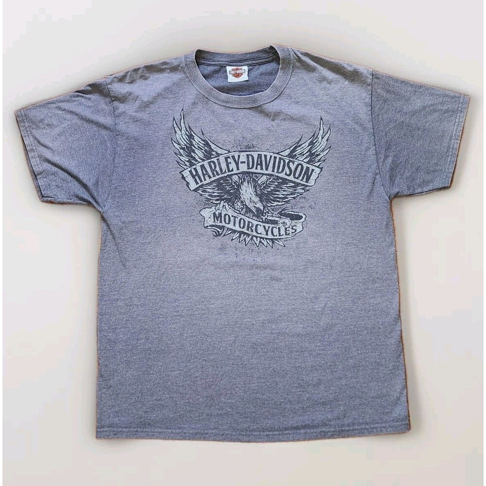Harley-Davidson Motorcycles Eagle Graphic Men's Gray T-Shirt Belmont, OH - Large